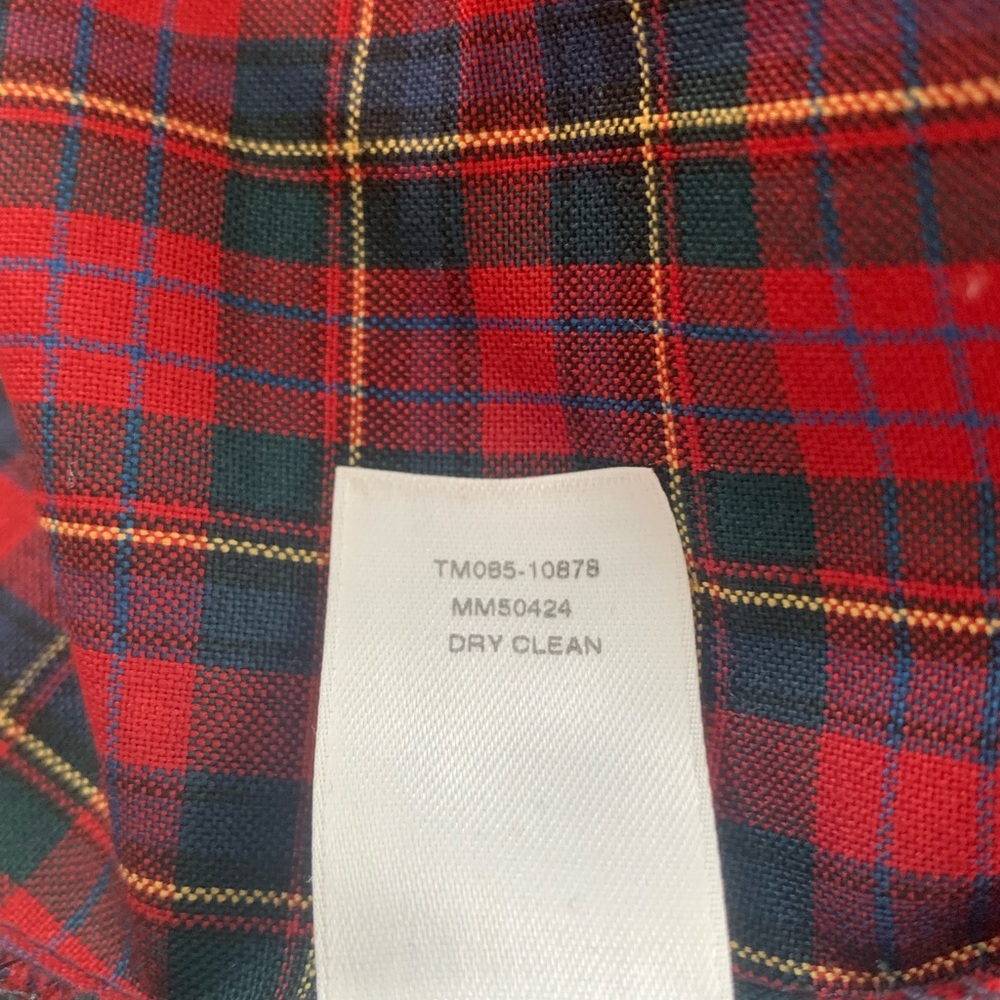 Pendleton Women’s 100% Virgin Wool Plaid Button Up Shirt Red Tartan Size L - Picture 7 of 7